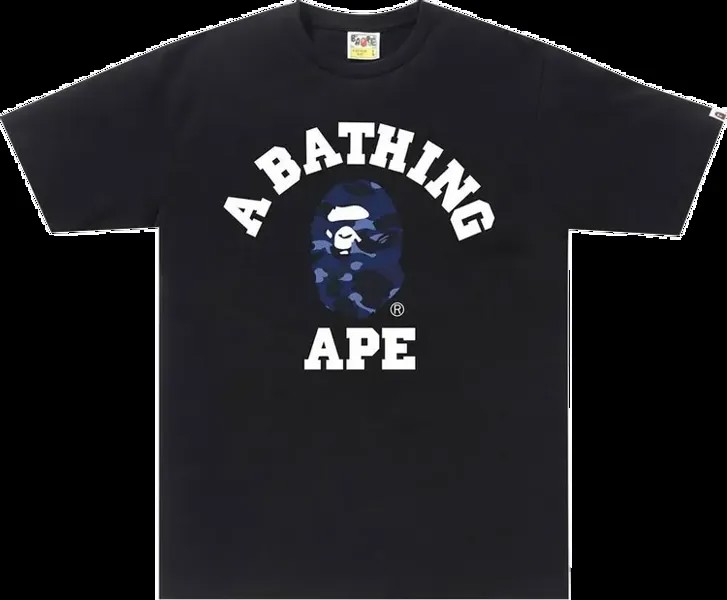 Футболка Bape Color Camo College Tee 'Black/Navy', черный