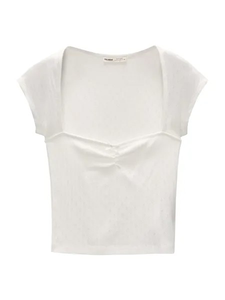 Футболка Pull&Bear, экрю