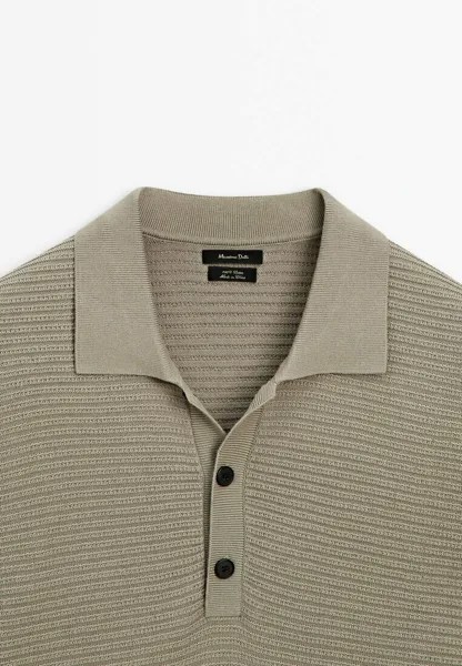 Рубашка поло SHORT SLEEVE TEXTURED Massimo Dutti, пестрый бежевый