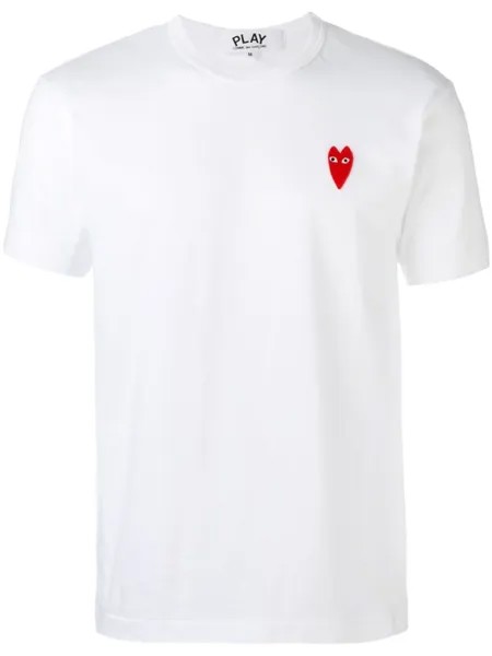 Comme Des Garçons Play футболка с вышивкой логотипа, белый