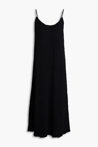 Платье-комбинация миди из фактурного хлопка Joseph, черный