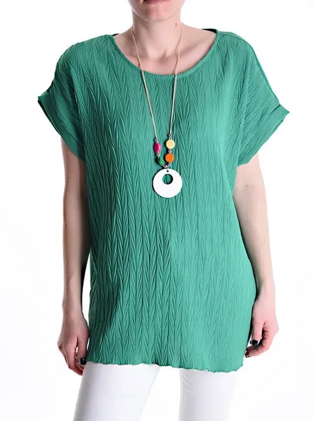 Блузка с коротким рукавом и колье, цвет Jade