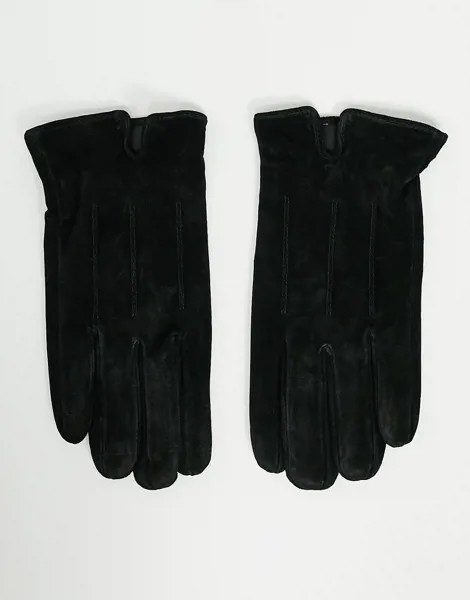 Черные замшевые перчатки для сенсорных экранов Barneys Original-Черный цвет