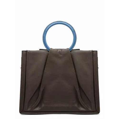 Сумка ELEGANZZA, фактура гладкая, коричневый, голубой