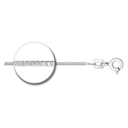Цепь Яхонт 125119, серебро, 925 проба, плетение снейк, длина 40 см., средний вес 3.08 гр., серебряный