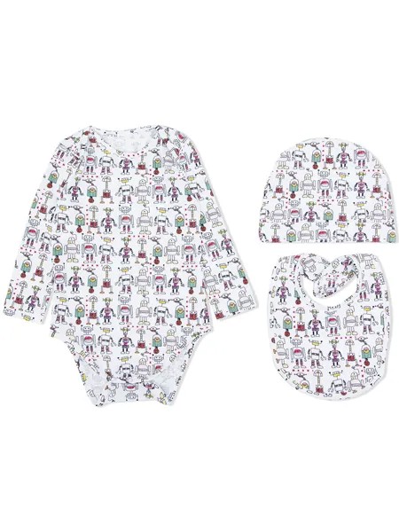 Marni Kids комплект из комбинезона, шапки и нагрудника