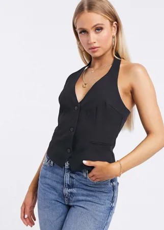 Черный комбинируемый жилет ASOS DESIGN-Черный цвет