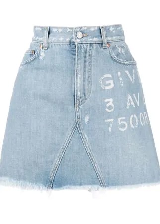 Givenchy джинсовая юбка с логотипом