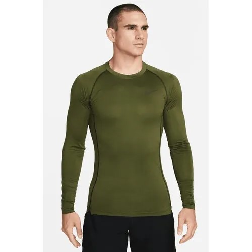 Лонгслив спортивный NIKE Pro Dri-FIT, размер S, зеленый