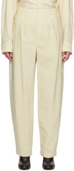 Off-White Мягкие брюки со складками LEMAIRE