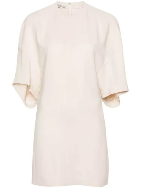 Stella McCartney платье мини Cape с драпировкой, нейтральный цвет