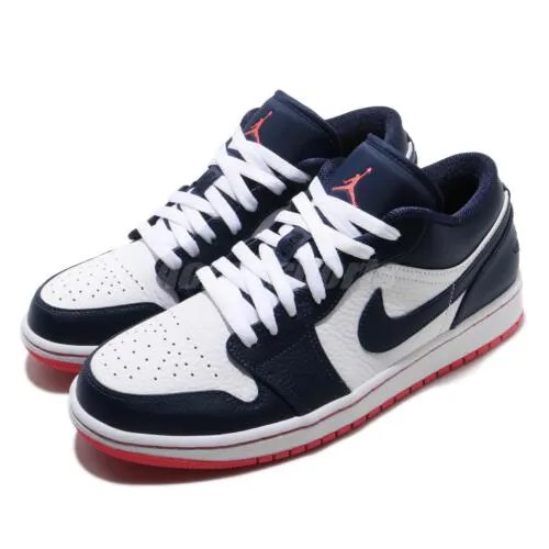 Мужские кроссовки Nike Air Jordan 1 Low I AJ1 Obsidian Ember Glow White 553558-481