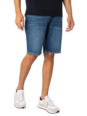 Мужские винтажные прямые джинсовые шорты Superdry, синие