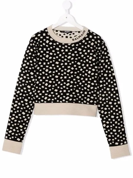 Balmain Kids толстовка с геометричным принтом