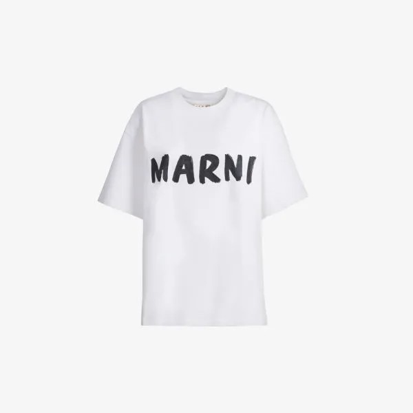 Хлопковая футболка свободного кроя с логотипом Marni, лиловый