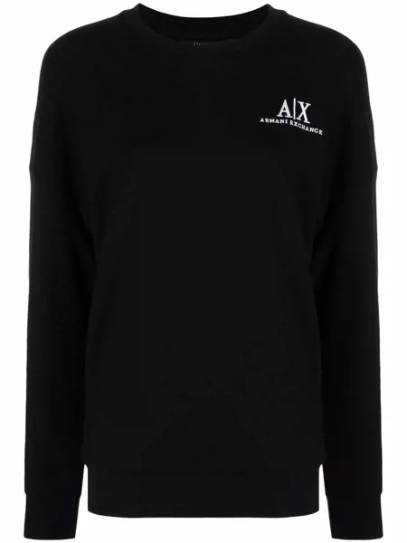 Armani Exchange толстовка с вышитым логотипом