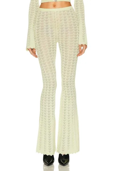 Брюки Alessandra Rich Lace Knit Flares, зеленый