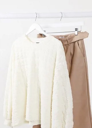 Фактурный свитшот кремового цвета Vero Moda Curve-Зеленый