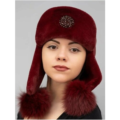 Шапка ушанка Po Sezonu, размер 59-60, бордовый