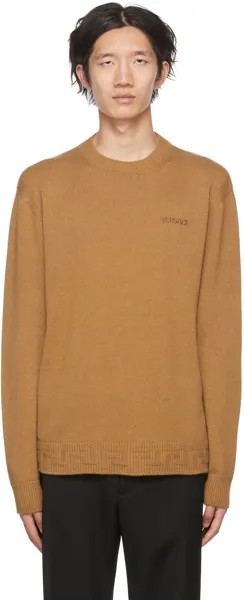 Коричневый свитер Greca Versace