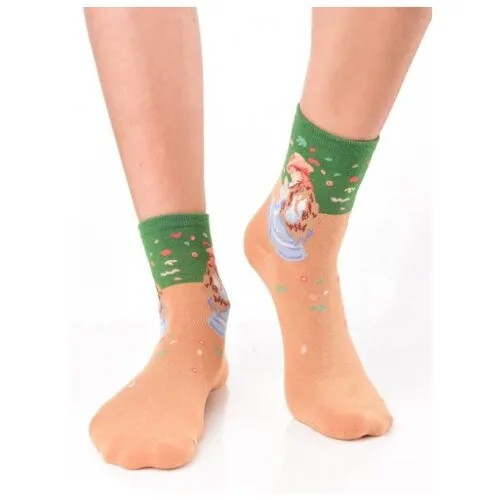 Носки унисекс, цветные прикольные носки/ Модные носки с рисунком/ Высокие носки в рубчик с вышивкой Вишня/ Носки из натурального хлопка, рисунок 