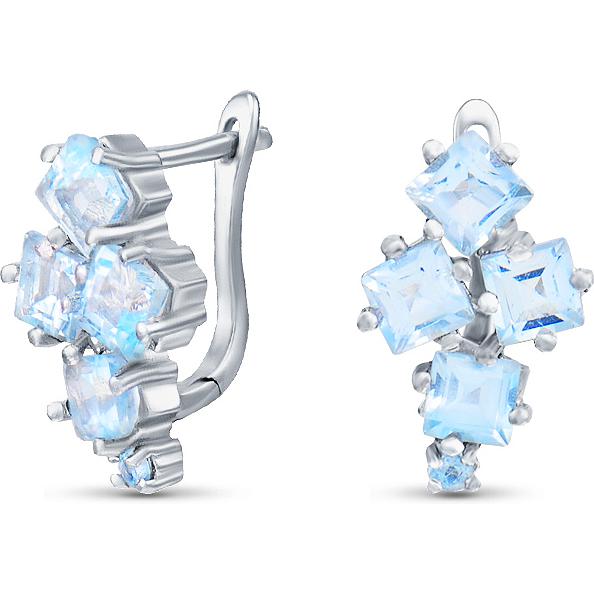 Серьги женские из серебра Silver Wings 22knys1593-155, топаз