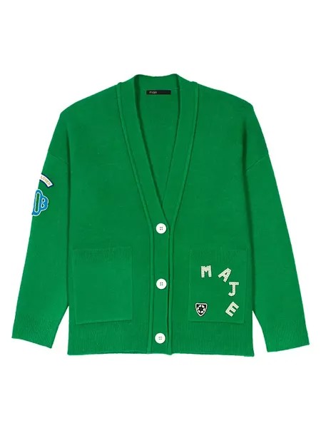 Вязаный кардиган-свитер Maje, цвет grass green