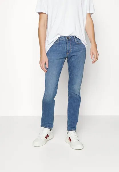 Джинсы узкого кроя POCKETS PANT Emporio Armani, синий деним