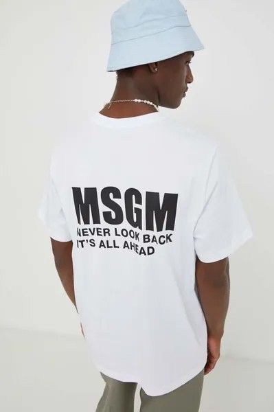 Хлопковая футболка MSGM, белый