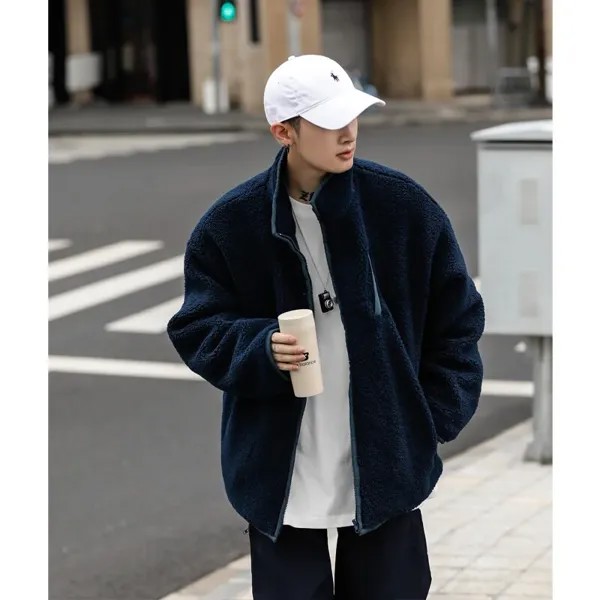 Куртка CityBoy однотонная из плотного хлопка с флисовой подкладкой