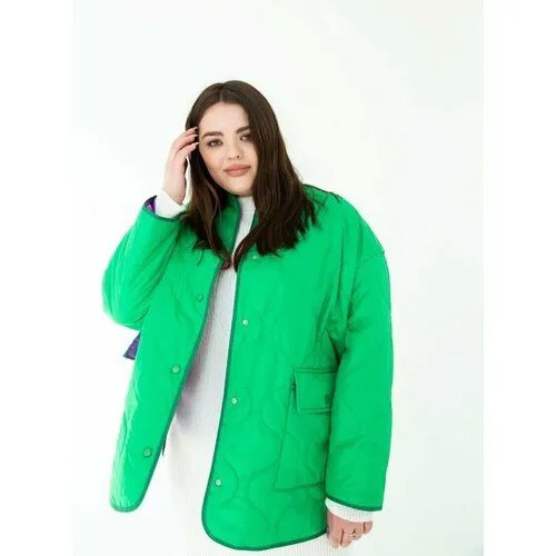 Куртка  4FORMS демисезонная, средней длины, силуэт прямой, ветрозащитная, водонепроницаемая, карманы, быстросохнущая, стеганая, подкладка, размер 2XL, зеленый