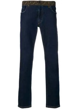 Fendi джинсы с принтом 'FF' на поясе