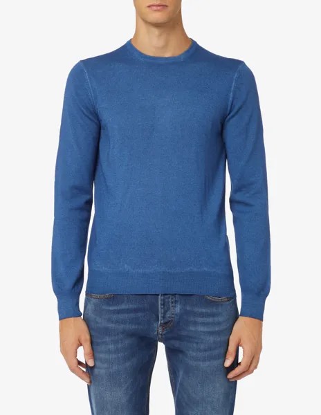 Джемпер Merino Fin 12 с круглым вырезом Gran Sasso, синий
