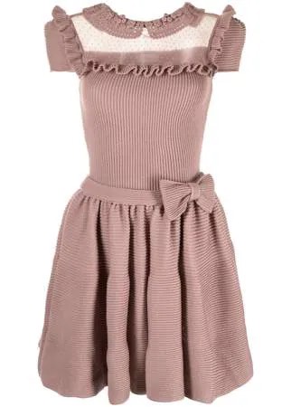 Valentino Pre-Owned платье с бантом и оборками