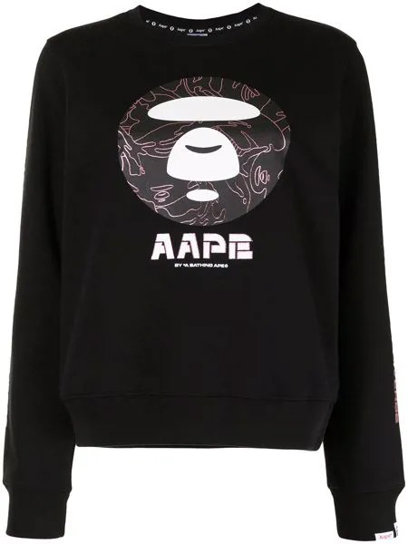 AAPE BY *A BATHING APE® толстовка с круглым вырезом и логотипом