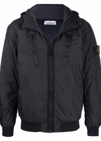 Stone Island бомбер на молнии с капюшоном