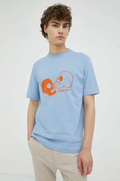 Хлопковая футболка PS Paul Smith, синий