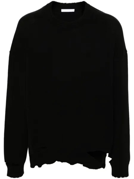 Helmut Lang джемпер с эффектом потертости, черный