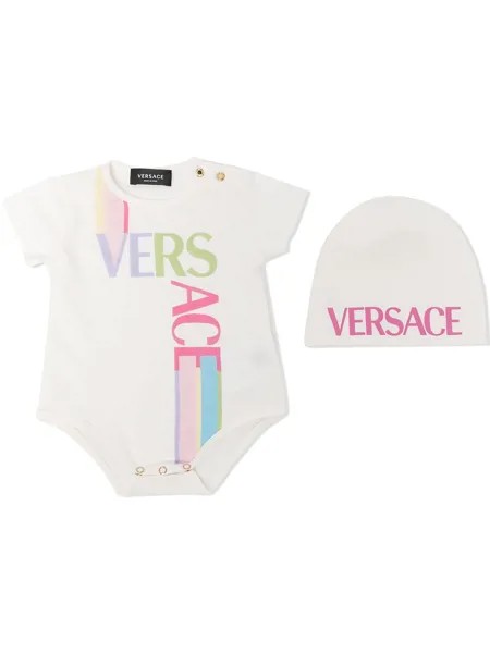 Versace Kids комплект из боди и шапки с логотипом