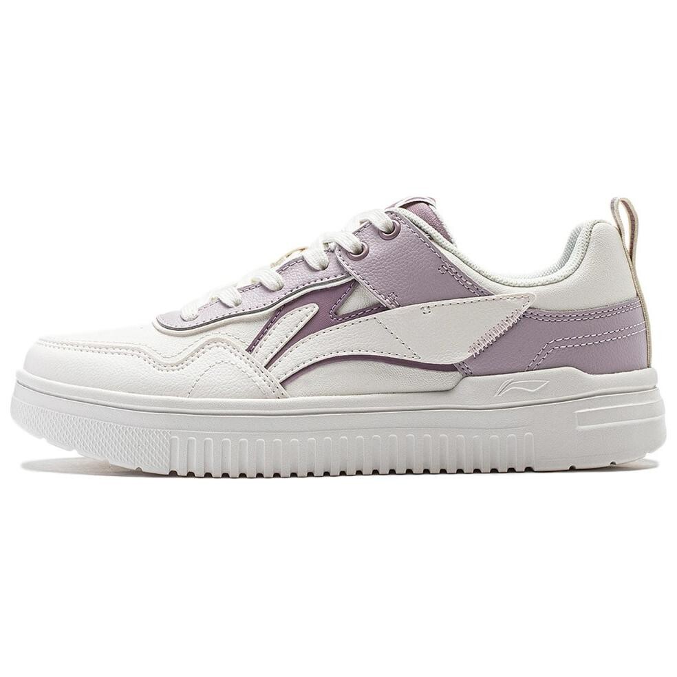 Кроссовки LINING Qingyun Lifestyle Shoes Women's Low-top Cloud White/lotus Pink Purple, фиолетовый