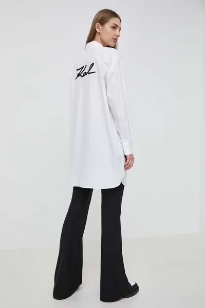 Хлопковая рубашка Karl Lagerfeld, белый