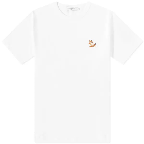 Классическая футболка Maison Kitsune Chillax с нашивкой лисы, белый