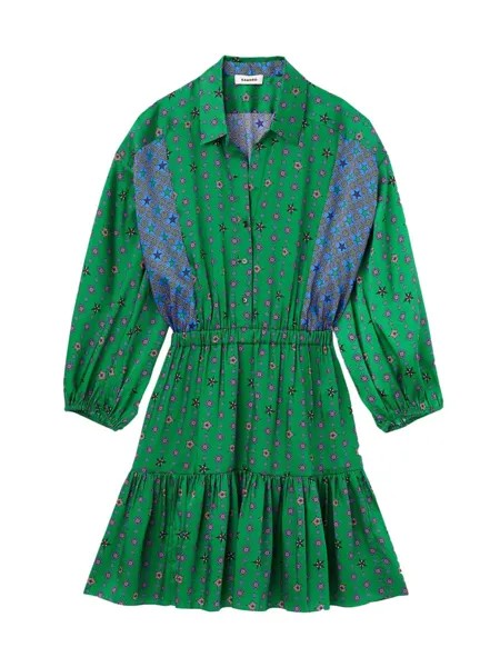 Платье-рубашка с принтом Sandro, зеленый