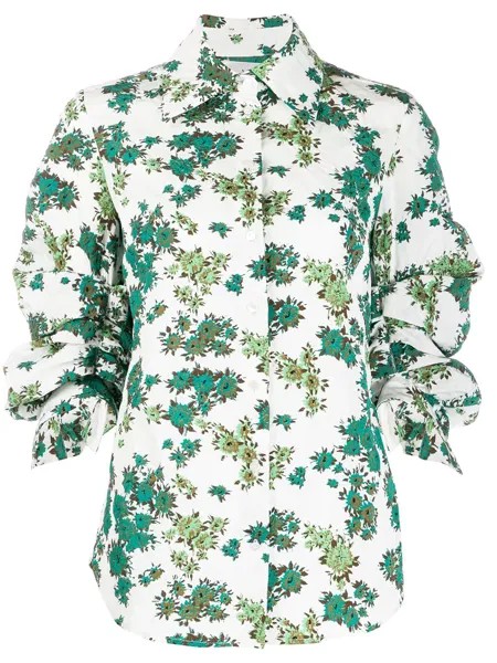 Victoria Victoria Beckham рубашка с присборенными рукавами и цветочным принтом