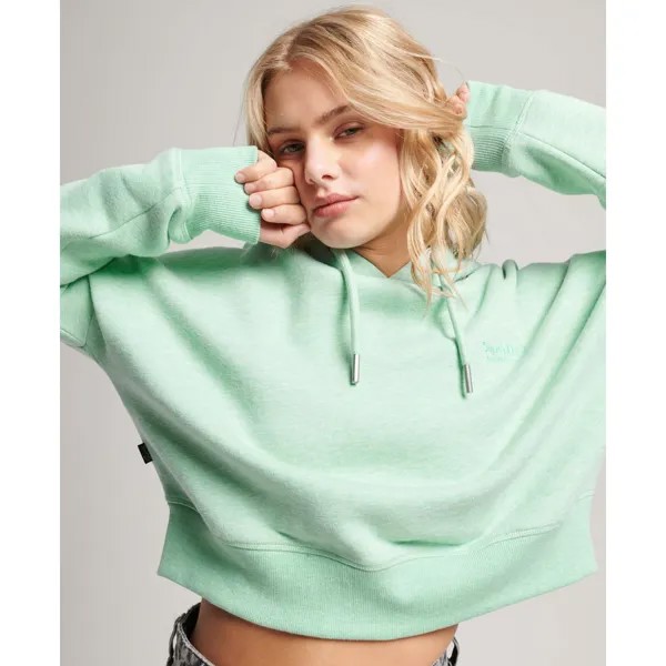 Худи Superdry Vintage Logo Crop, зеленый