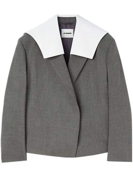 Jil Sander шерстяной пиджак со съемной вставкой, серый