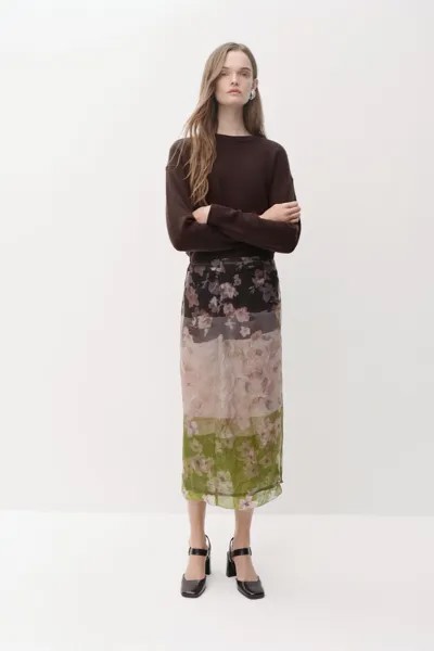 Туфли на блочном каблуке ZARA, бордово-красный