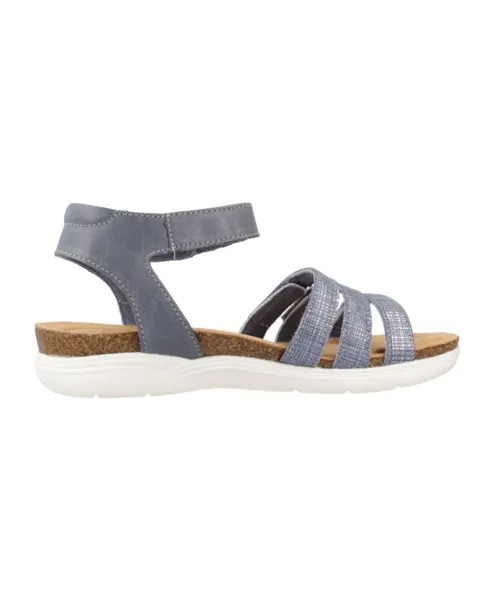 Стильные женские босоножки на плоской подошве. Clarks, синий