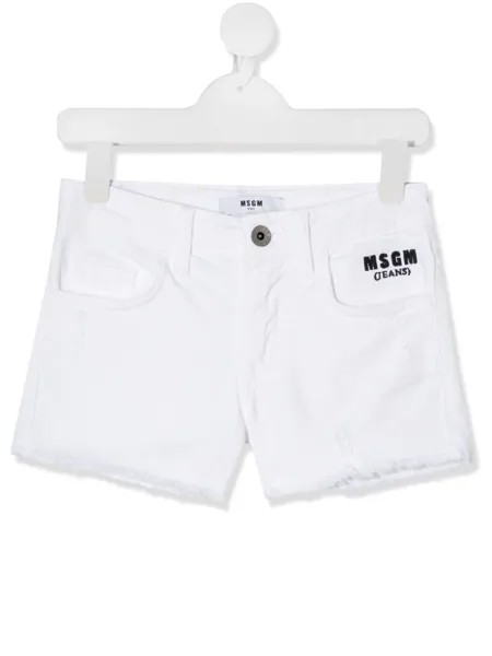 MSGM Kids джинсовые шорты с логотипом