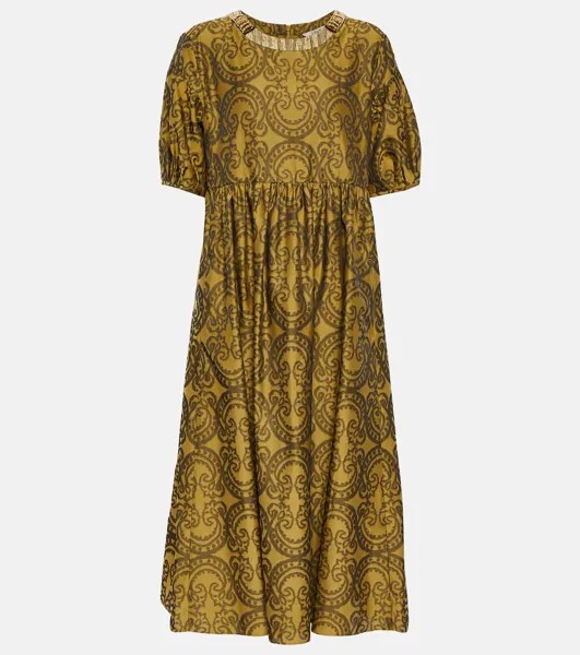 Поплиновое платье миди с принтом Fatora 'S MAX MARA, желтый